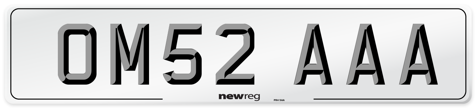 OM52 AAA Number Plate from New Reg